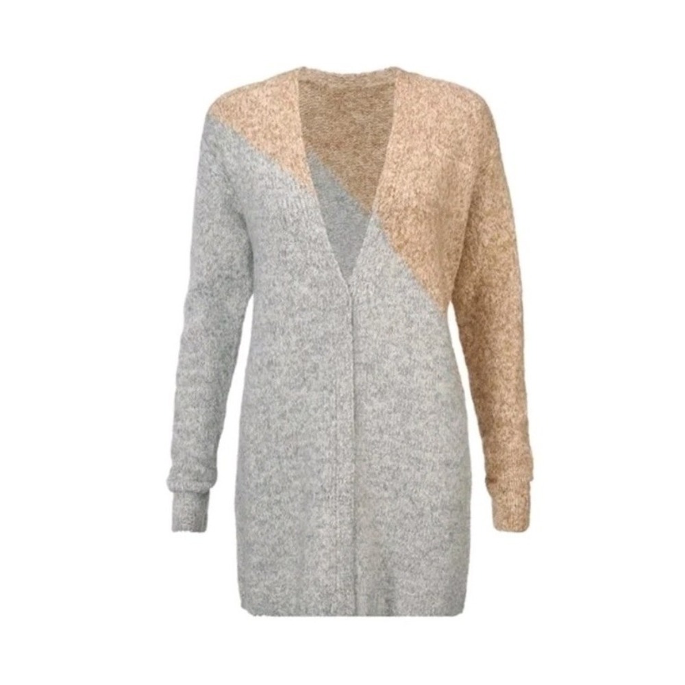 Cabi Tilt Cardigan Gray Gold Copper Oversized‎ Sweater-XS Snap Front